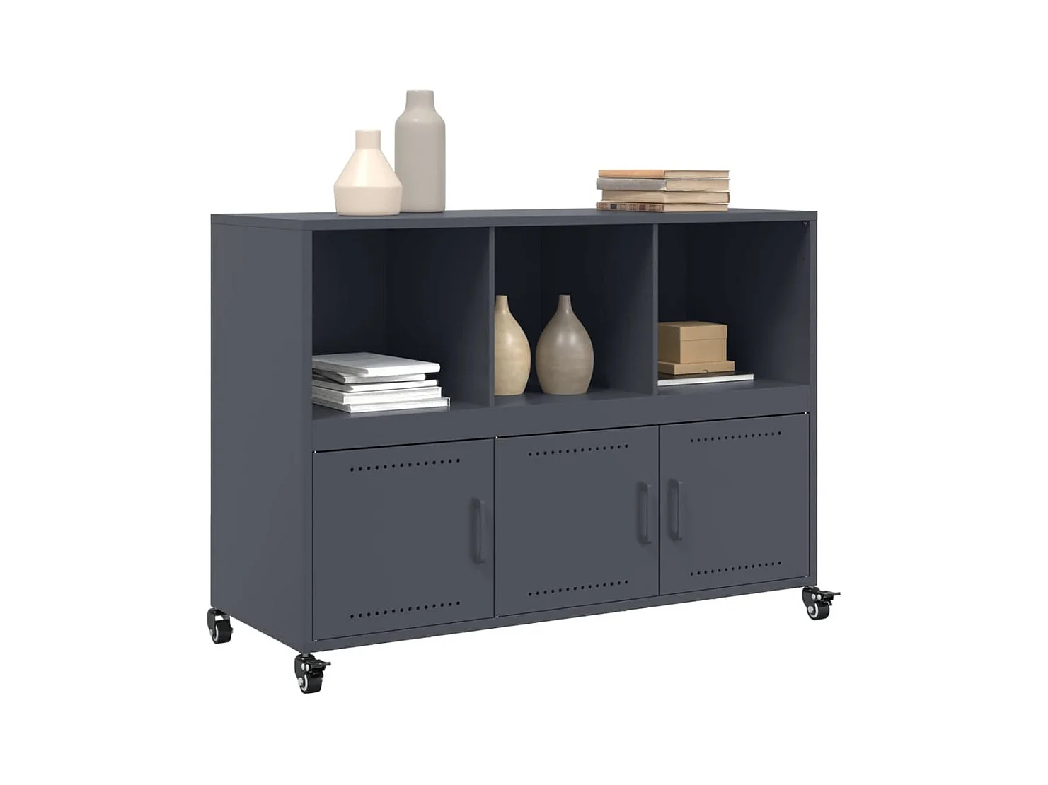 Buffet anthracite 100,5x39x72 cm acier