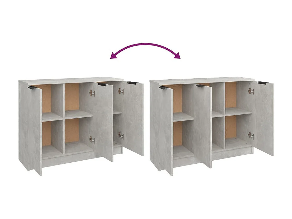 Betongraues Sideboard 90,5 x 30 x 70 cm Holzwerkstoff