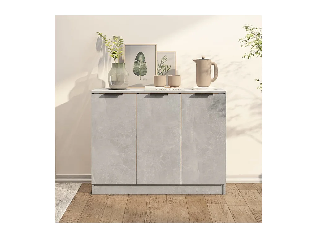 Buffet Gris béton 90,5x30x70 cm Bois d'ingénierie