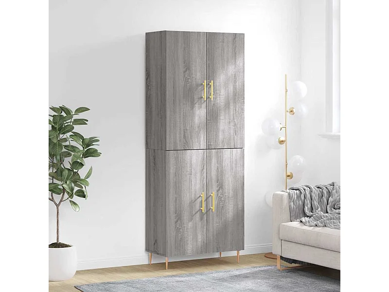 Sonoma hoog dressoir grijs 69,5x34x180 cm Technisch hout
