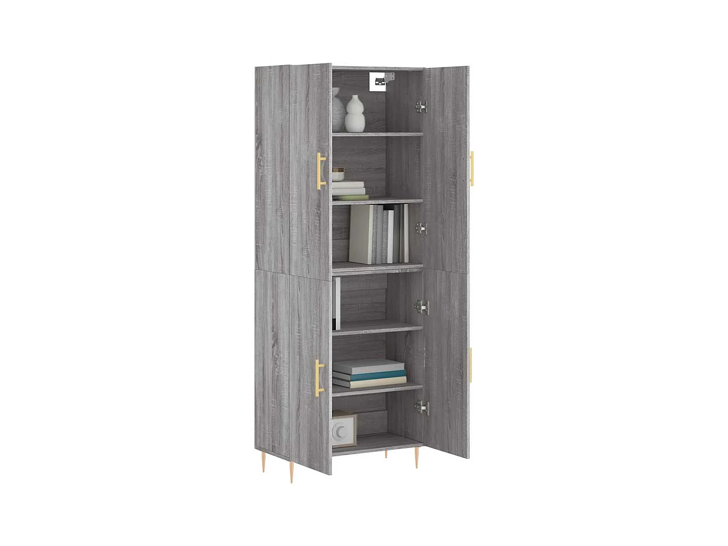 Sonoma hoog dressoir grijs 69,5x34x180 cm Technisch hout
