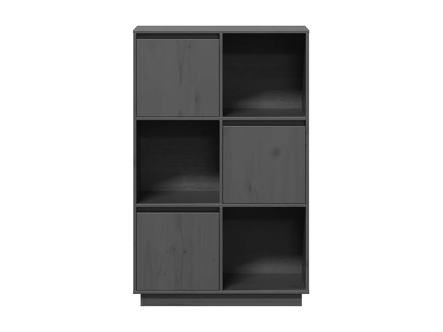 Hoog buffet Grijs 74x35x117 cm Massief grenenhout