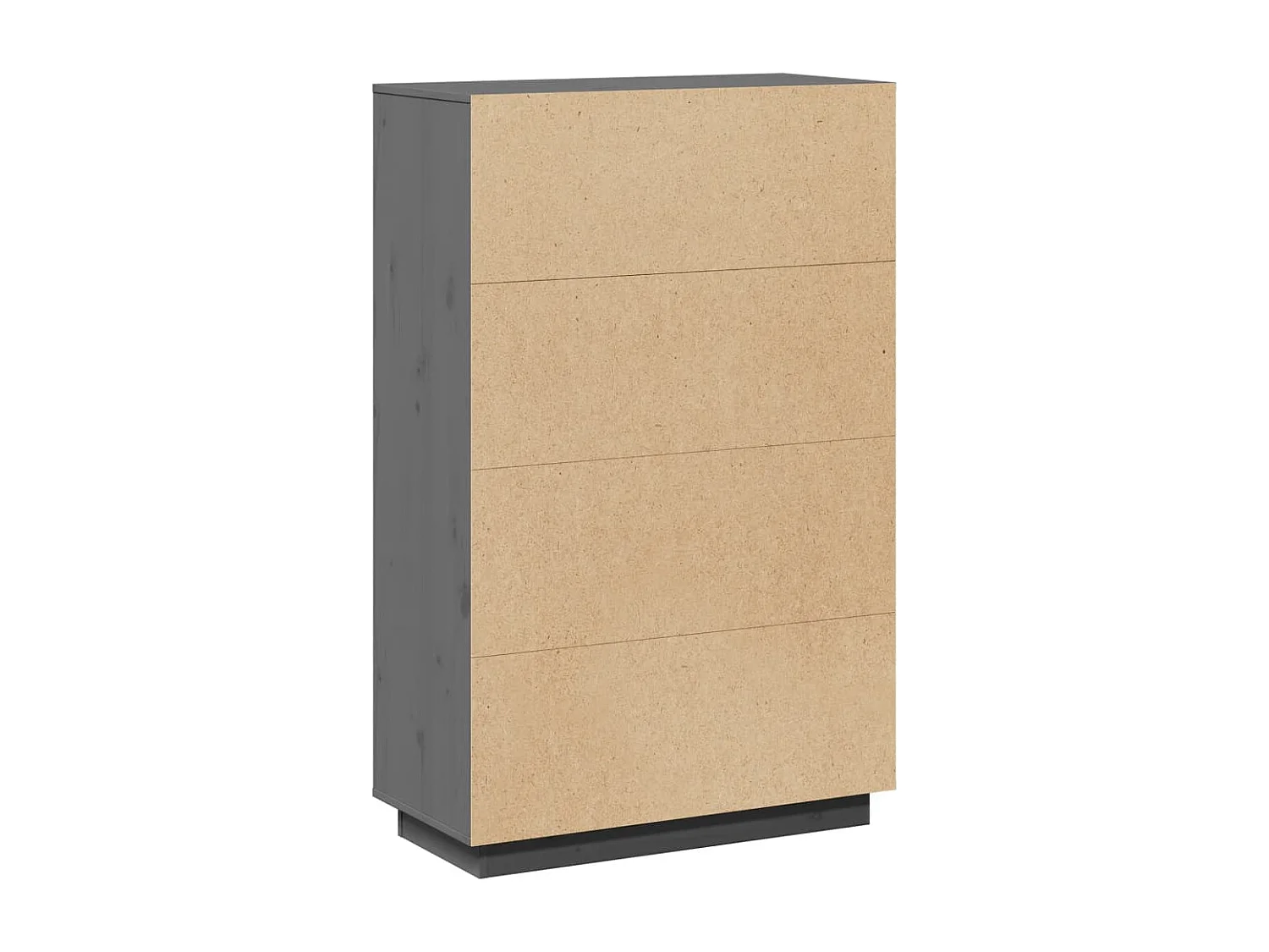 Hoog buffet Grijs 74x35x117 cm Massief grenenhout