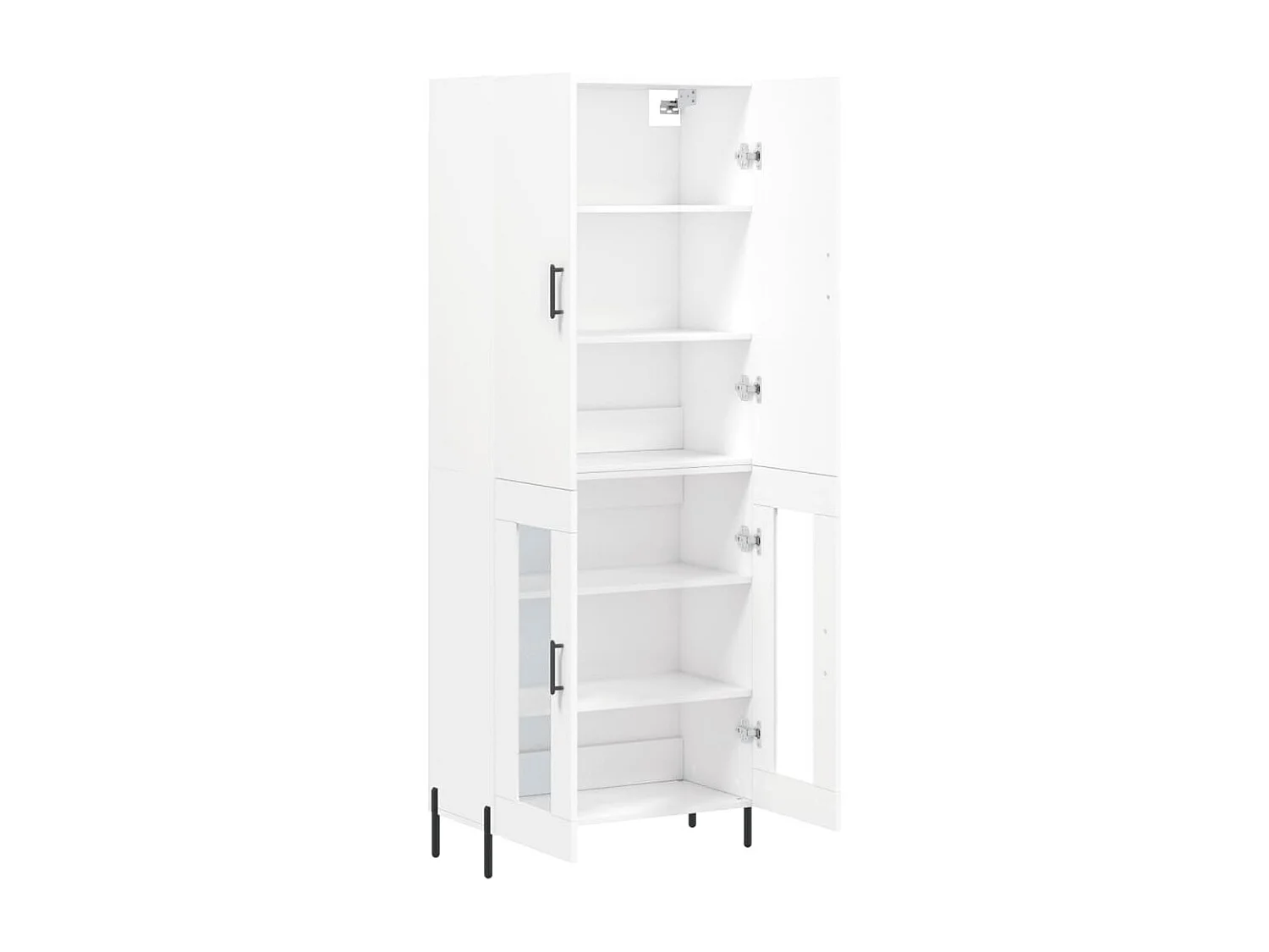 Credenza alta bianca 69,5x34x180 cm Legno ingegnerizzato