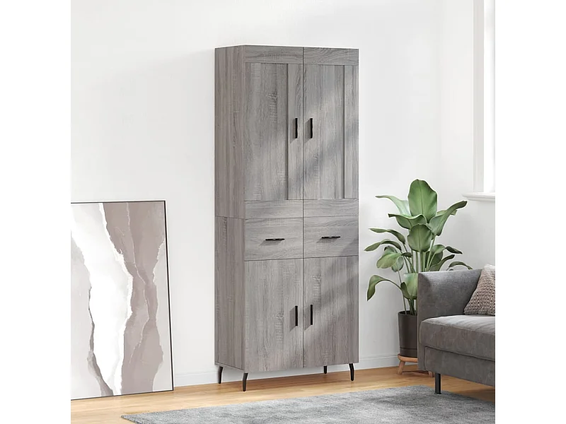 Sonoma hoog dressoir grijs 69,5x34x180 cm Technisch hout