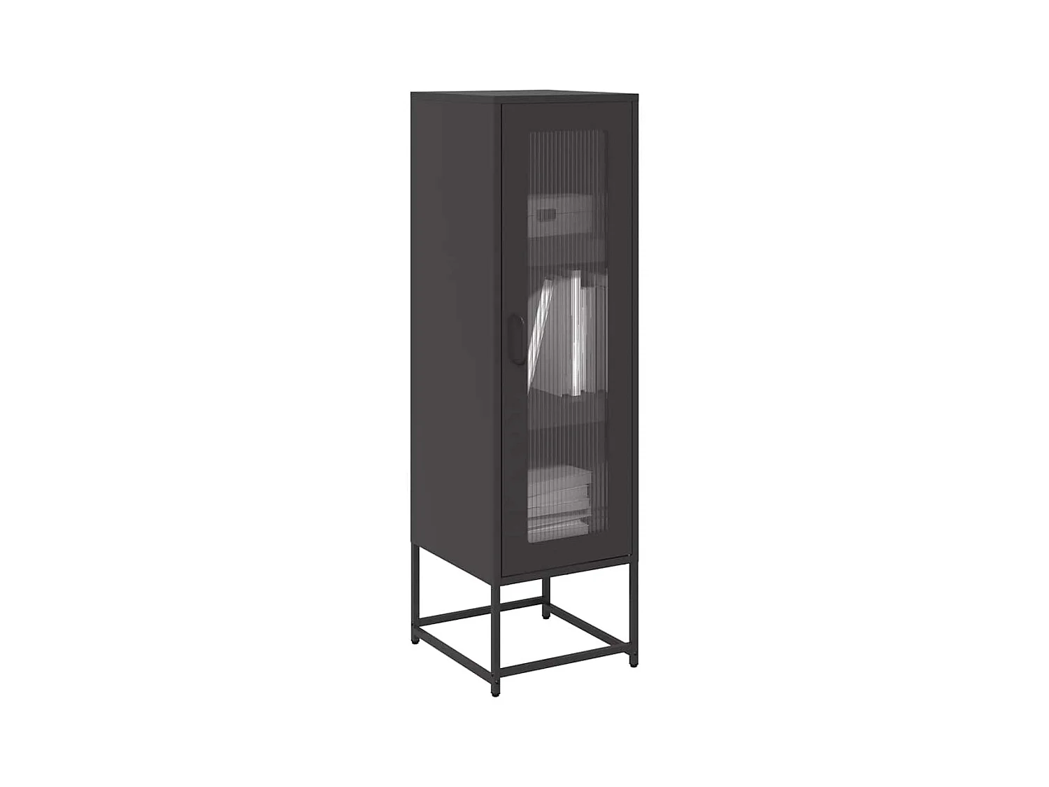 Buffet haut noir 36x39x123 cm acier laminé à froid