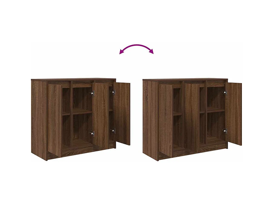 Buffet chêne marron 85x34x76 cm bois d'ingénierie