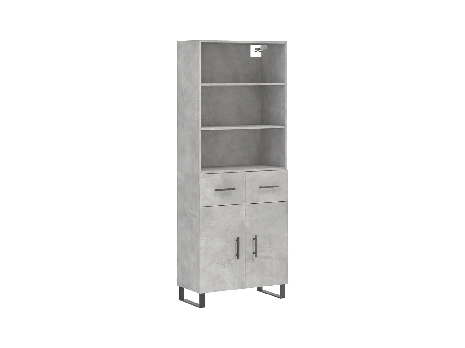 Buffet haut Gris béton 69,5x34x180 cm Bois d'ingénierie