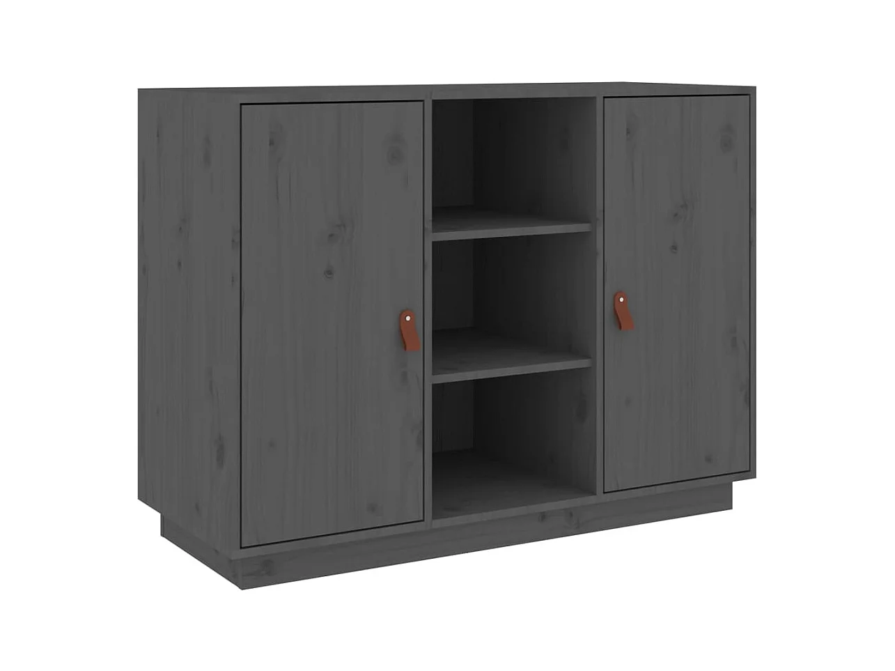 Aparador Gris 100x40x75 cm Madera Maciza de Pino