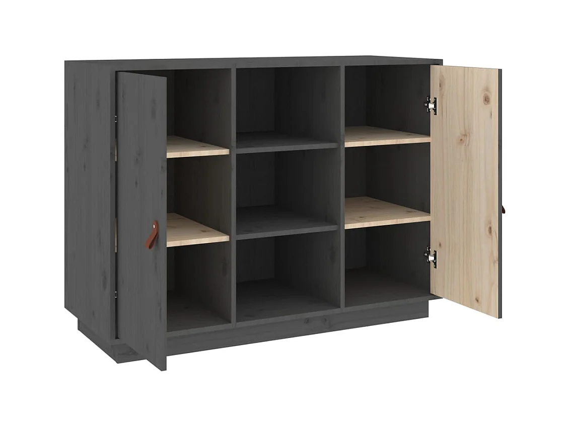 Buffet Gris 100x40x75 cm Bois massif de pin