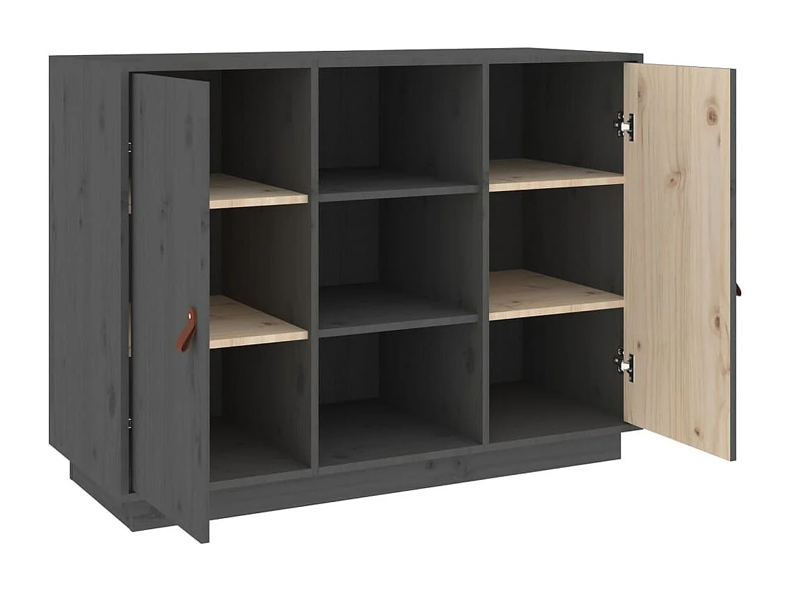 Buffet Gris 100x40x75 cm Bois massif de pin