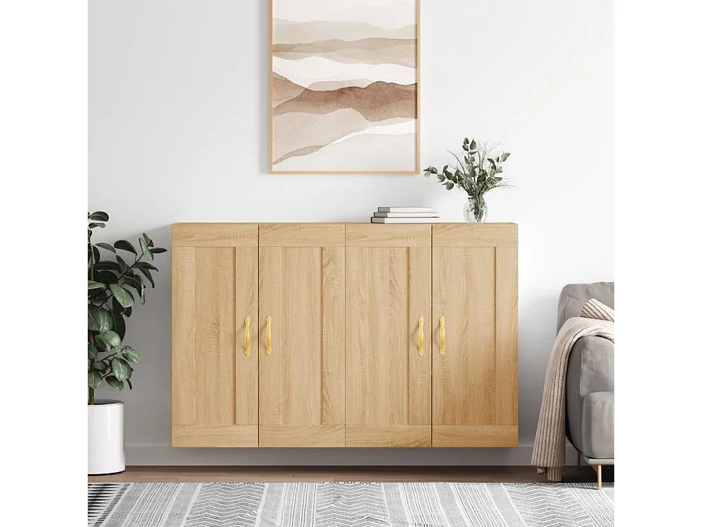 Pensili a 2 pezzi, rovere Sonoma, legno ingegnerizzato