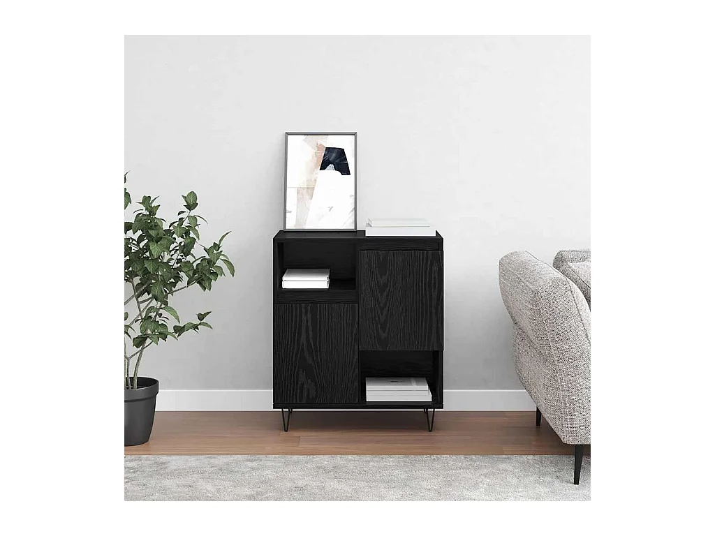 Buffet Chêne noir 60 x 35 x 70 cm Bois d'ingénierie