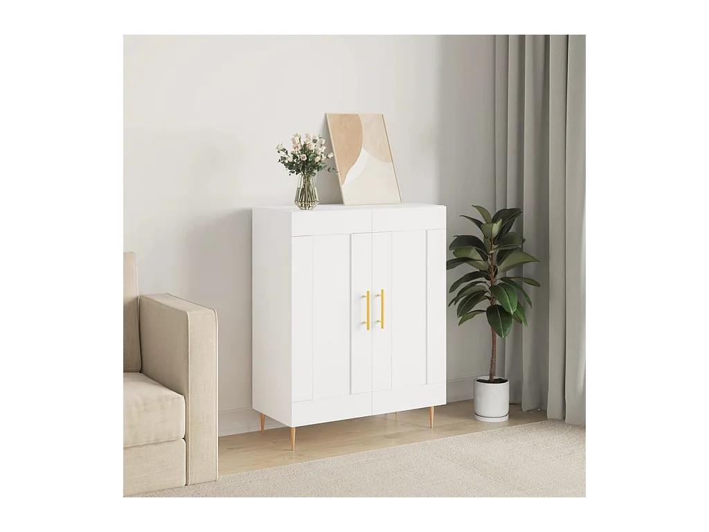 Buffet blanc 69,5x34x90 cm bois d'ingénierie