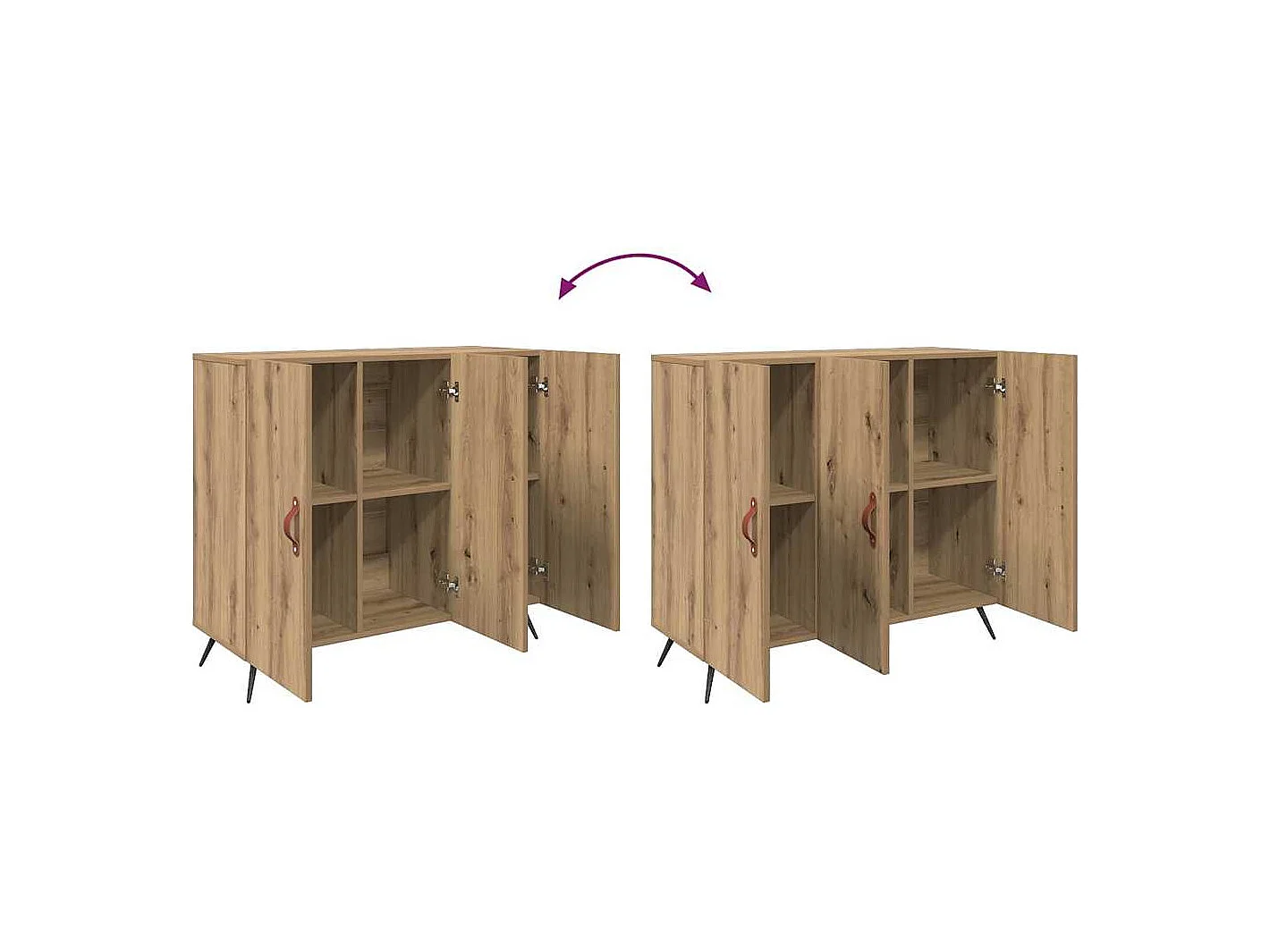 Buffet Marron 90 x 34 x 80 cm Bois d'ingénierie