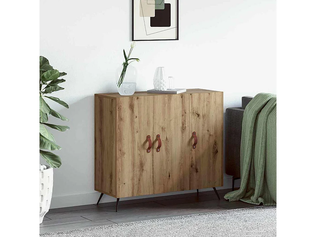 Credenza marrone 90 x 34 x 80 cm in legno ingegnerizzato
