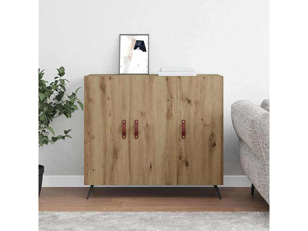 Credenza marrone 90 x 34 x 80 cm in legno ingegnerizzato