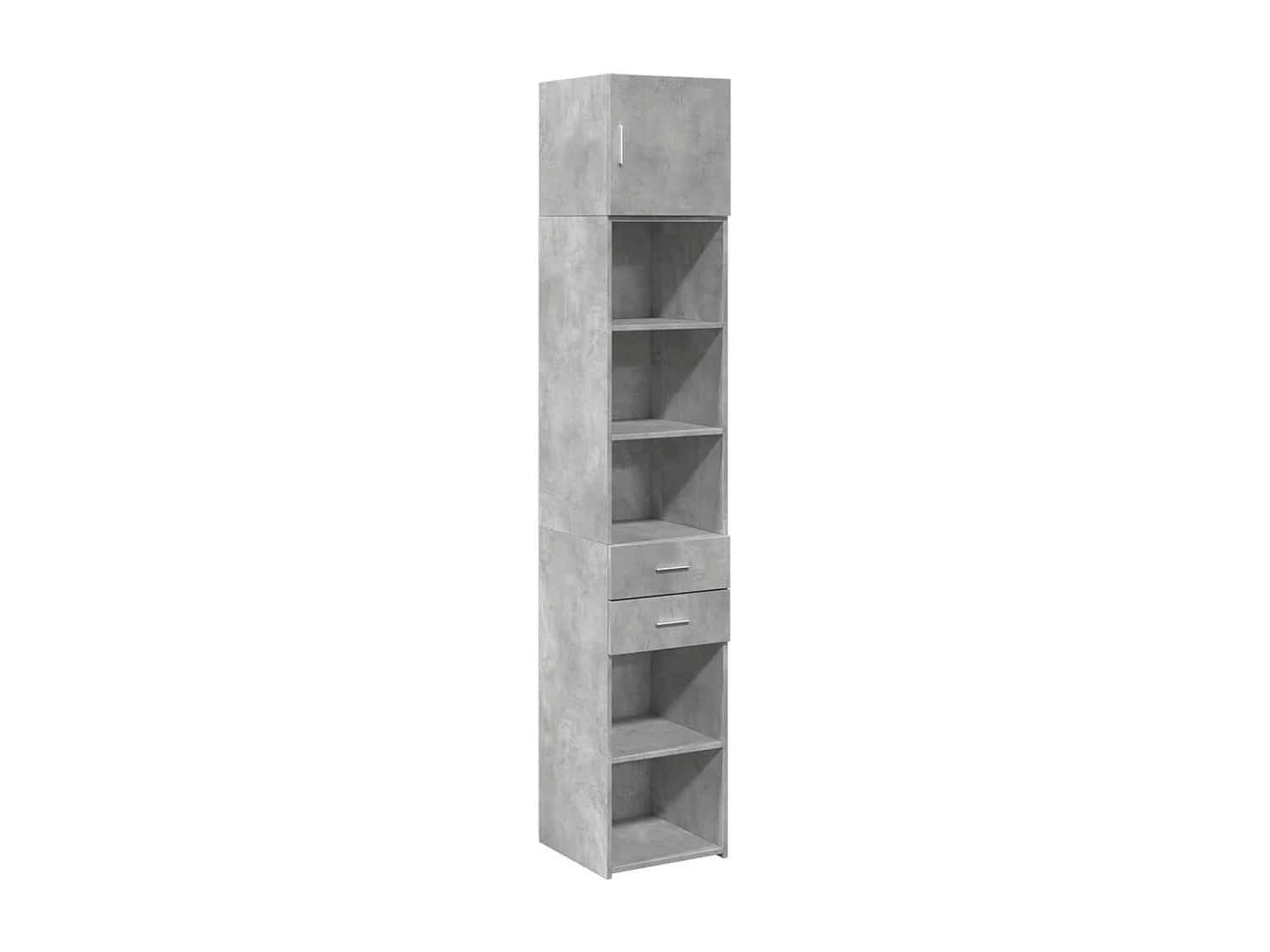 Armoire de rangement mince gris béton 40x42,5x225 cm