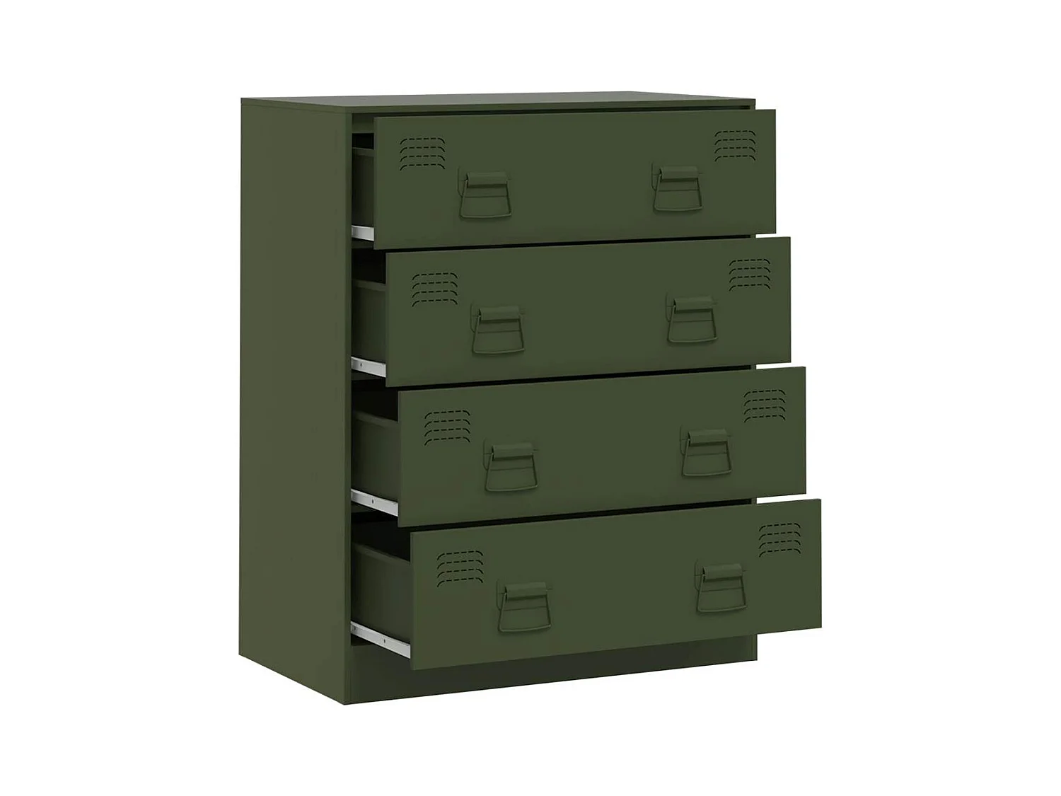 Aparador verde oliva 67x39x83 cm acero