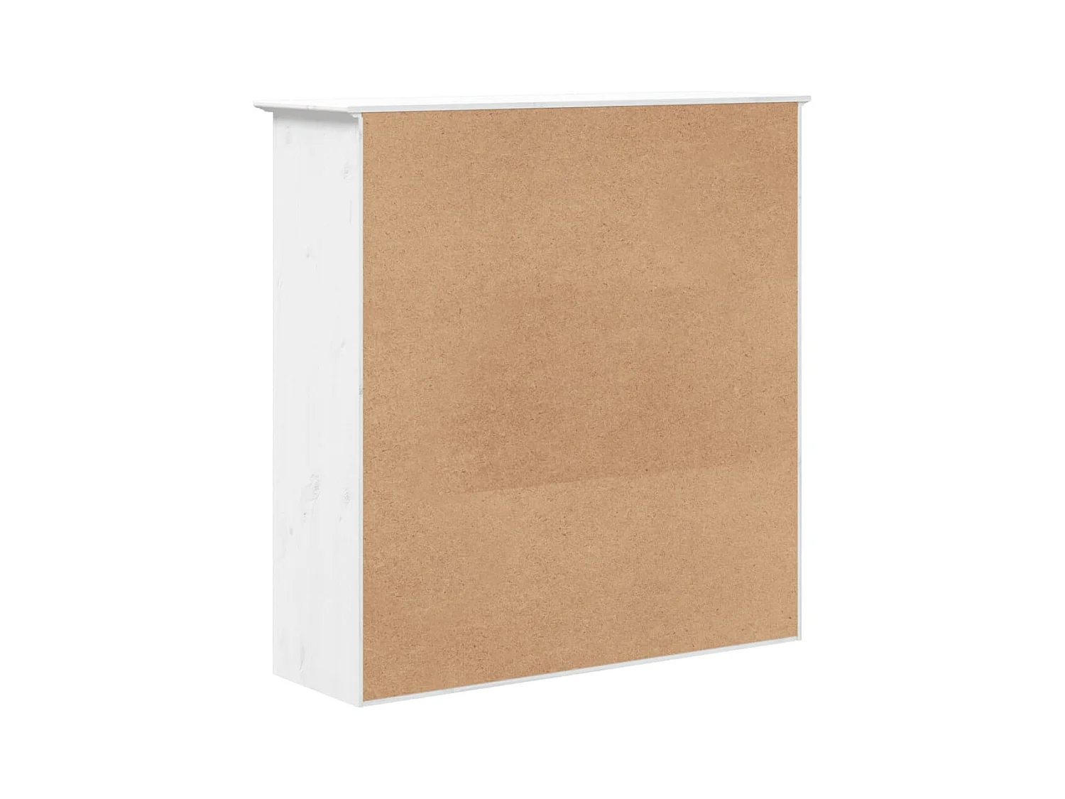 Armoire avec portes vitrées BODO blanc bois de pin massif