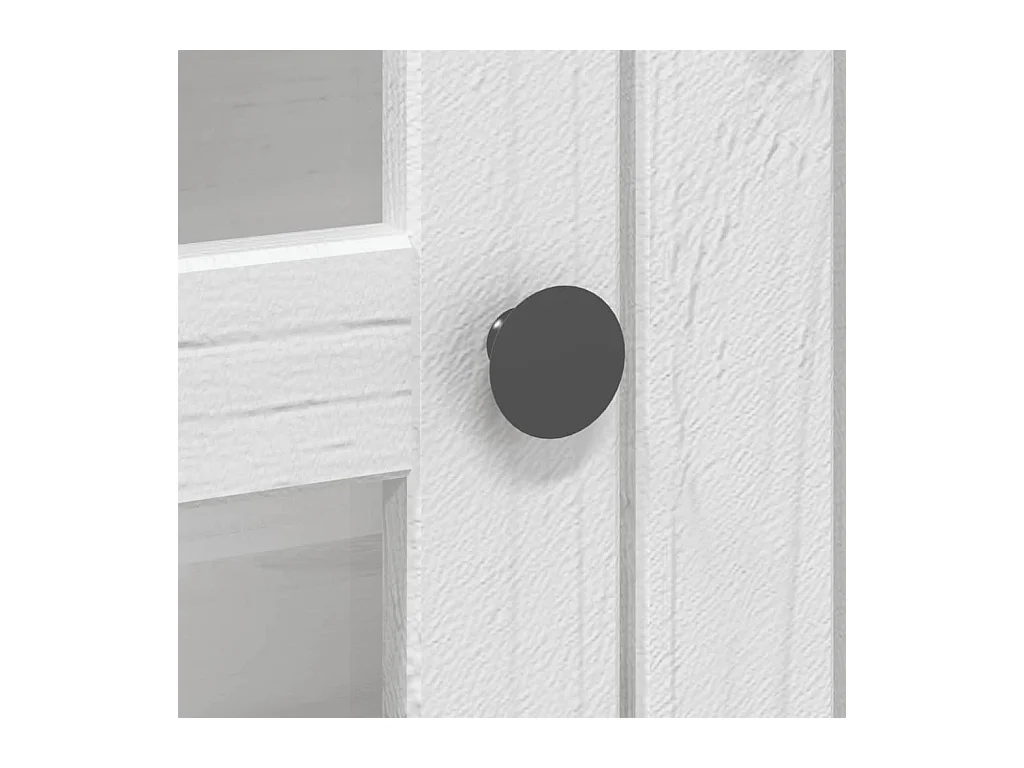 Armoire avec portes vitrées BODO blanc bois de pin massif