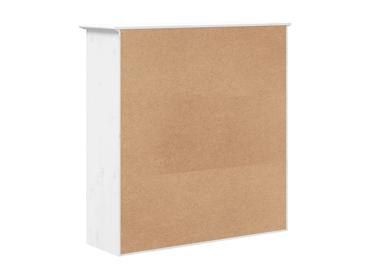 Armoire avec portes vitrées BODO blanc bois de pin massif