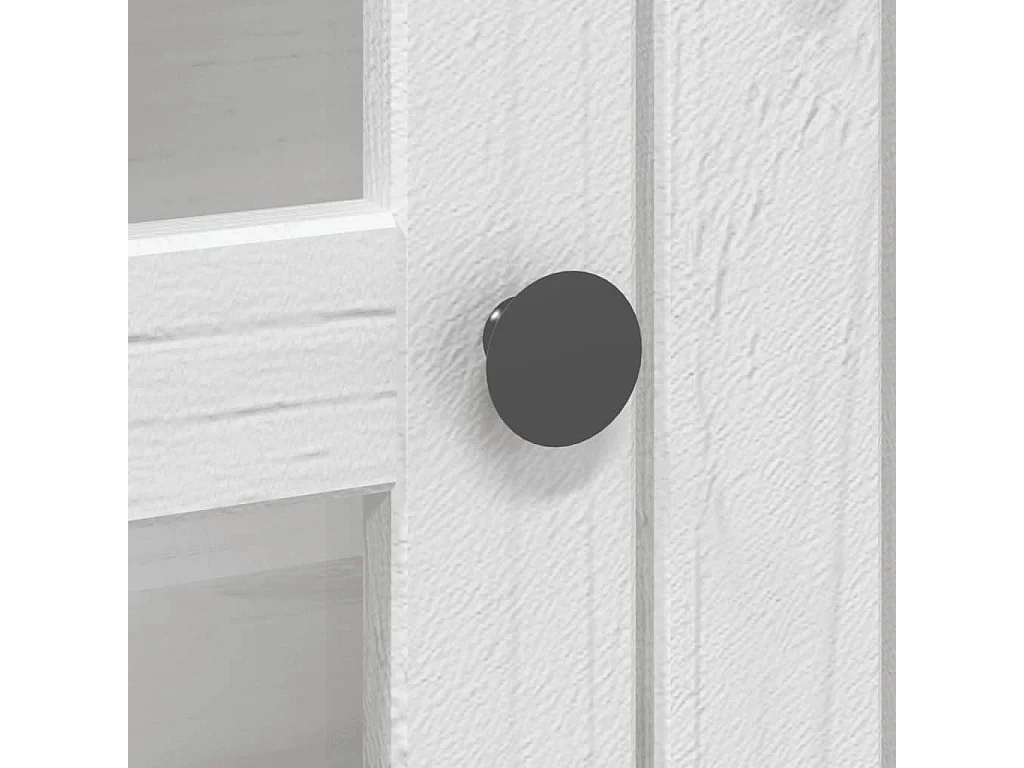 Armoire avec portes vitrées BODO blanc bois de pin massif