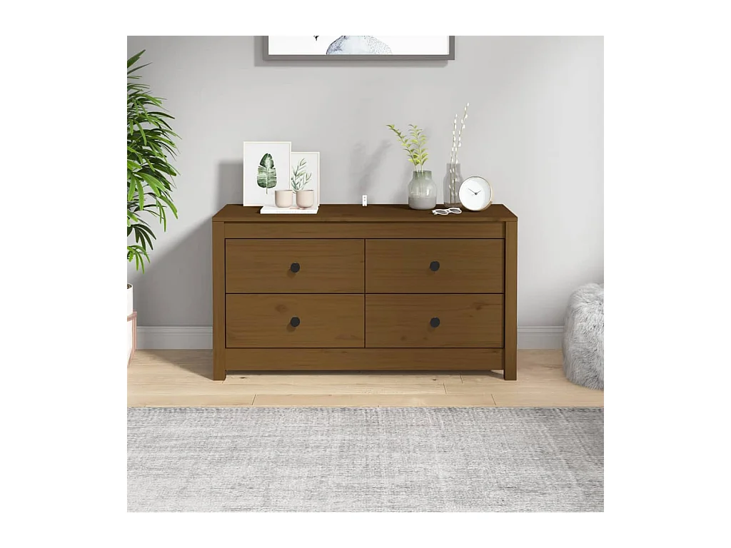 Armoire latérale Marron Miel 100x40x54 cm Bois de pin massif