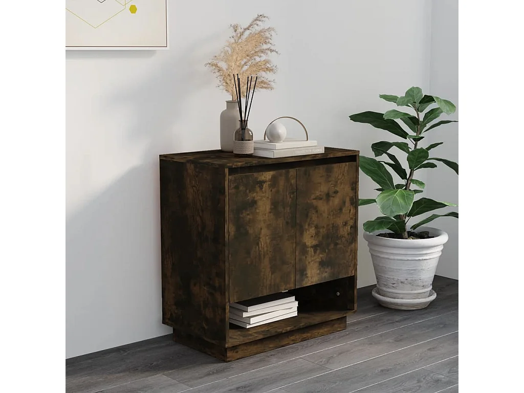 Buffet Chêne fumé 70x41x75 cm Bois d'ingénierie