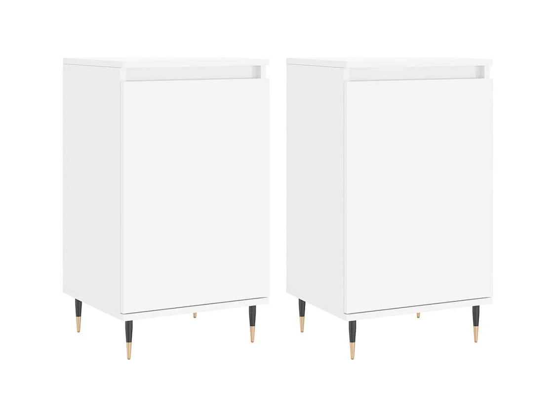 Buffets 2 pcs blanc 40x35x70 cm bois d’ingénierie