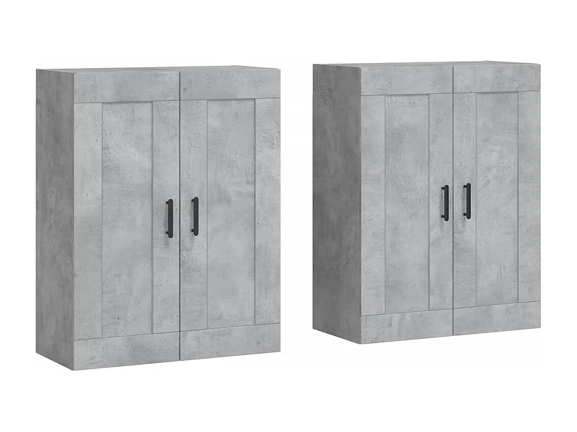 Pensili a 2 pezzi, grigio cemento, legno ingegnerizzato