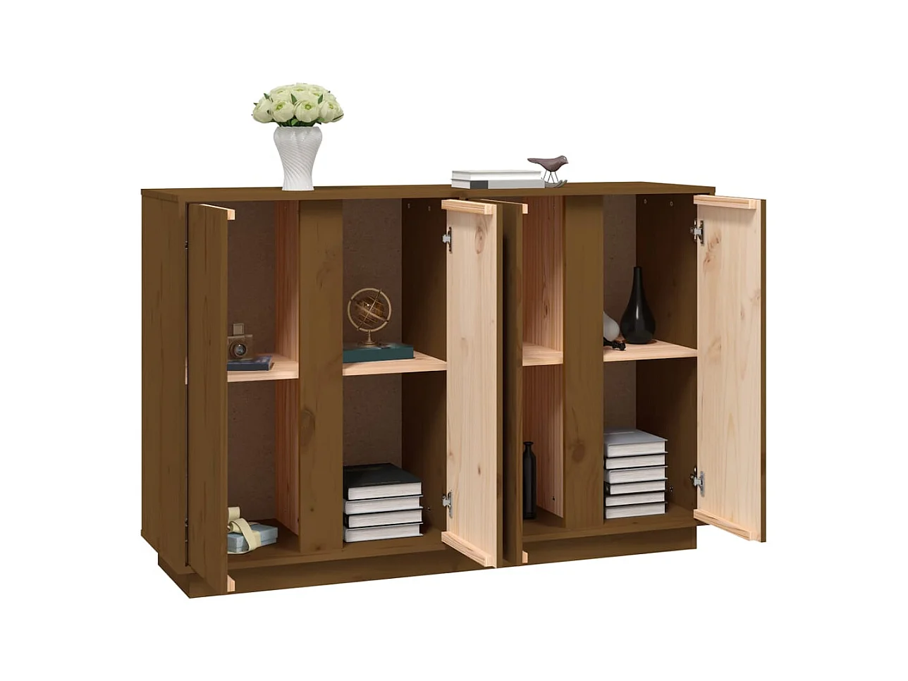 Buffet Marron miel 120x35x80 cm Bois massif de pin