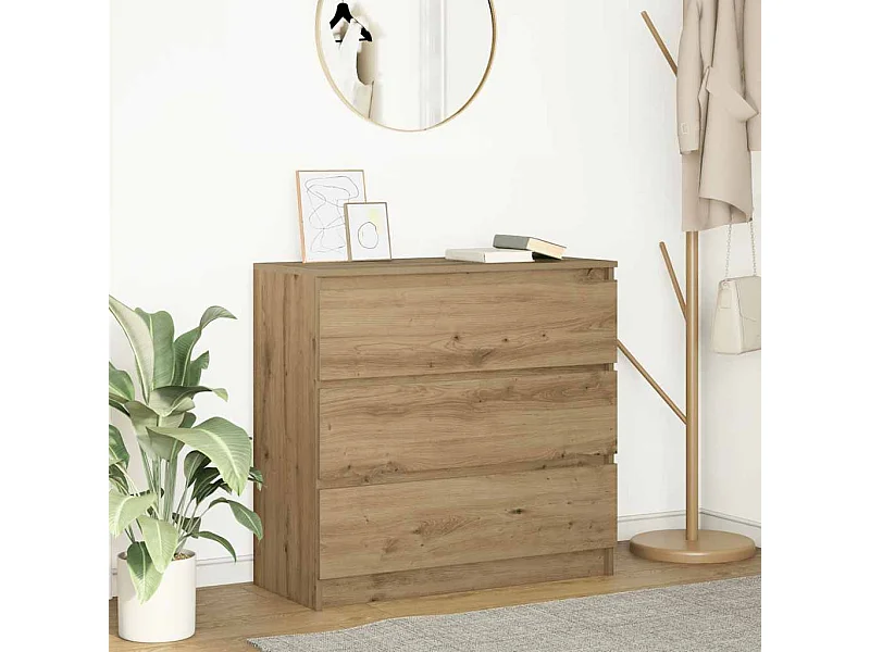 Credenza artigianale in rovere 80x35x76 cm in legno ingegnerizzato