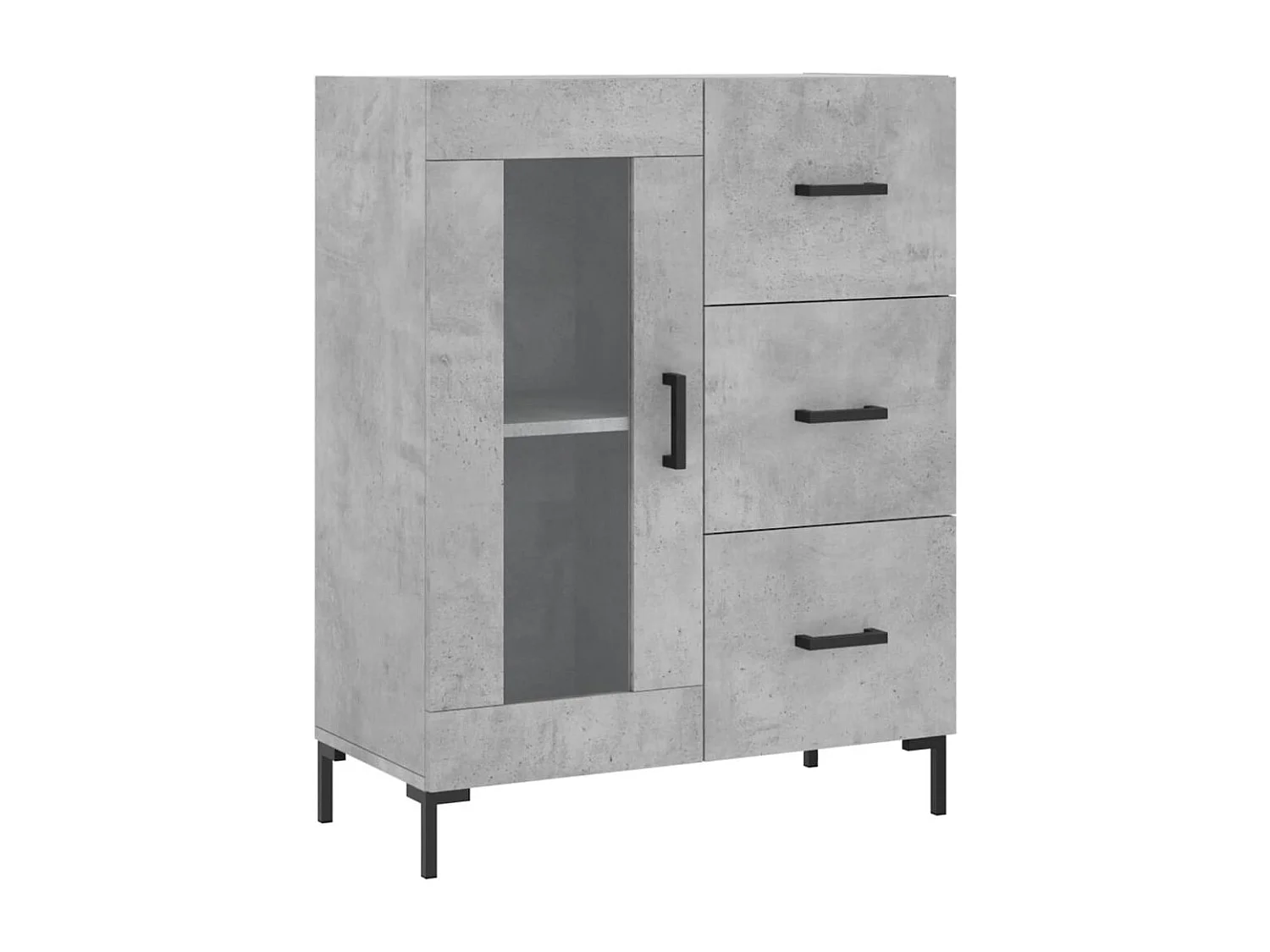 Buffet haut Gris béton 69,5x34x180 cm Bois d'ingénierie