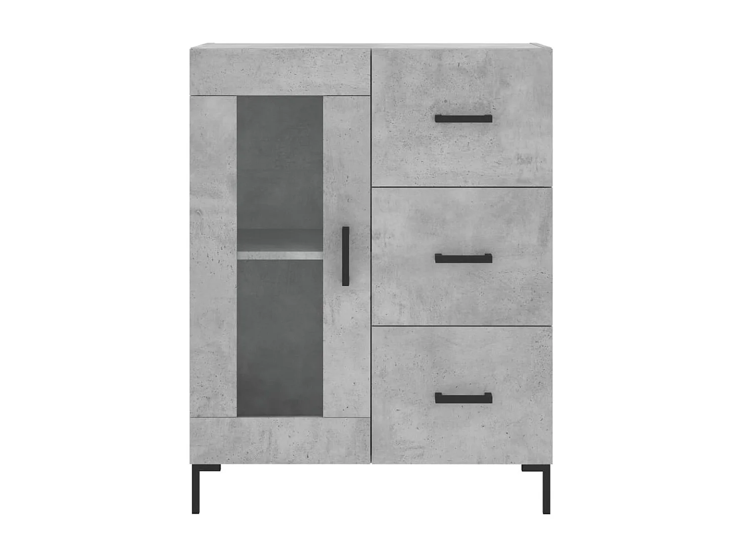 Buffet haut Gris béton 69,5x34x180 cm Bois d'ingénierie