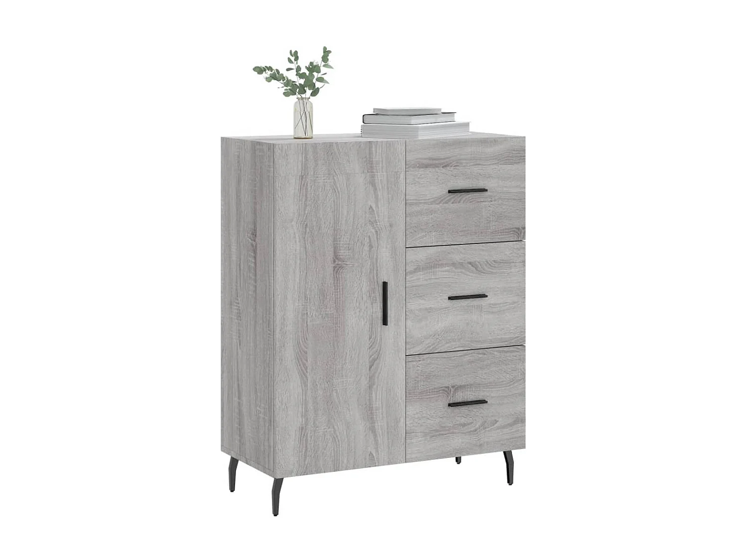 Sonoma Sideboard grau 69,5x34x90 cm Holzwerkstoff