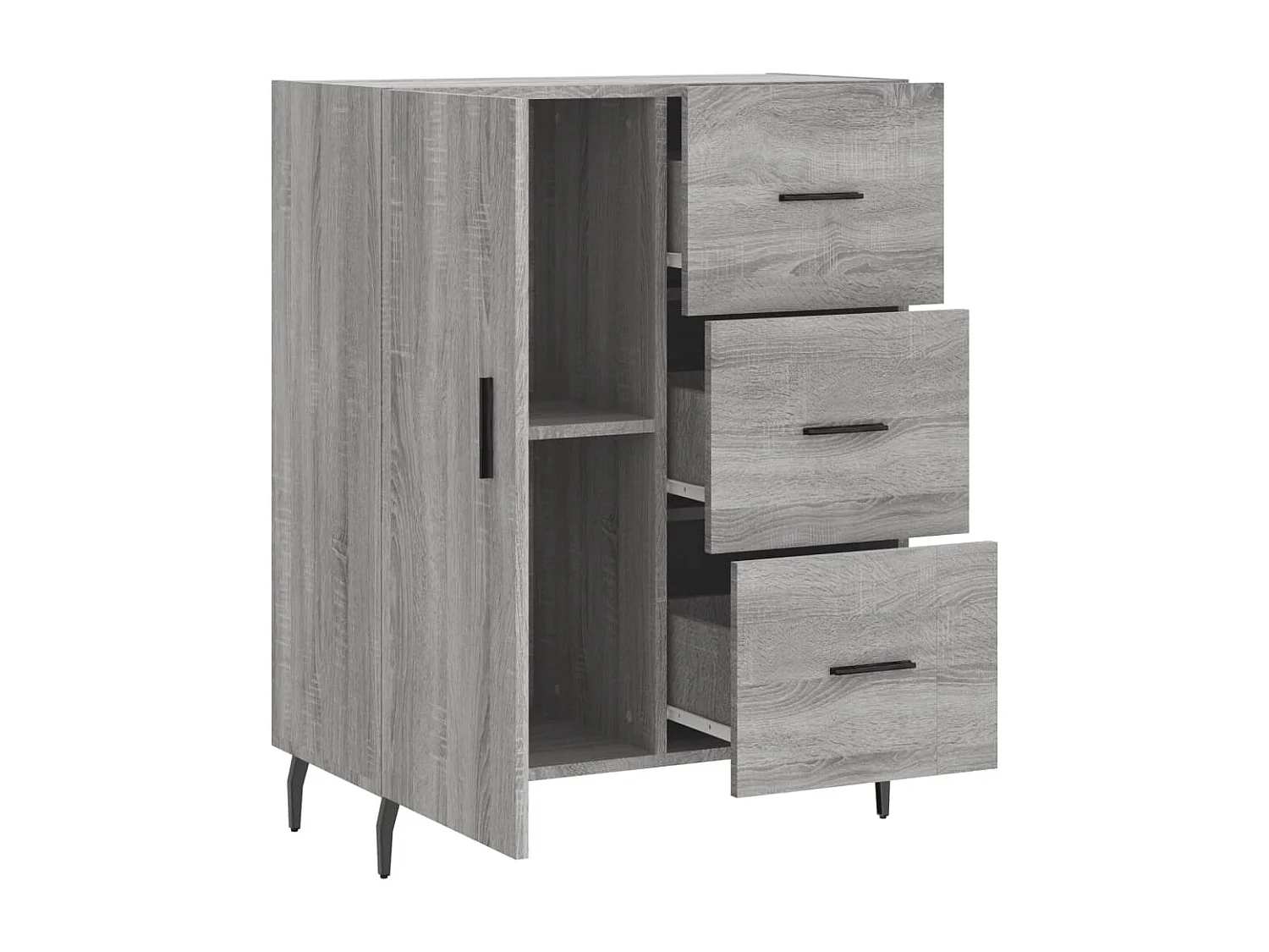 Sonoma Sideboard grau 69,5x34x90 cm Holzwerkstoff