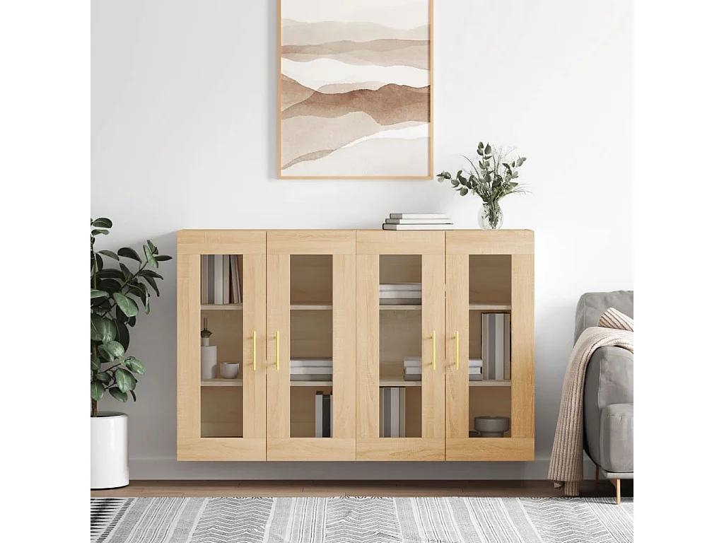 Pensili a 2 pezzi, rovere Sonoma, legno ingegnerizzato