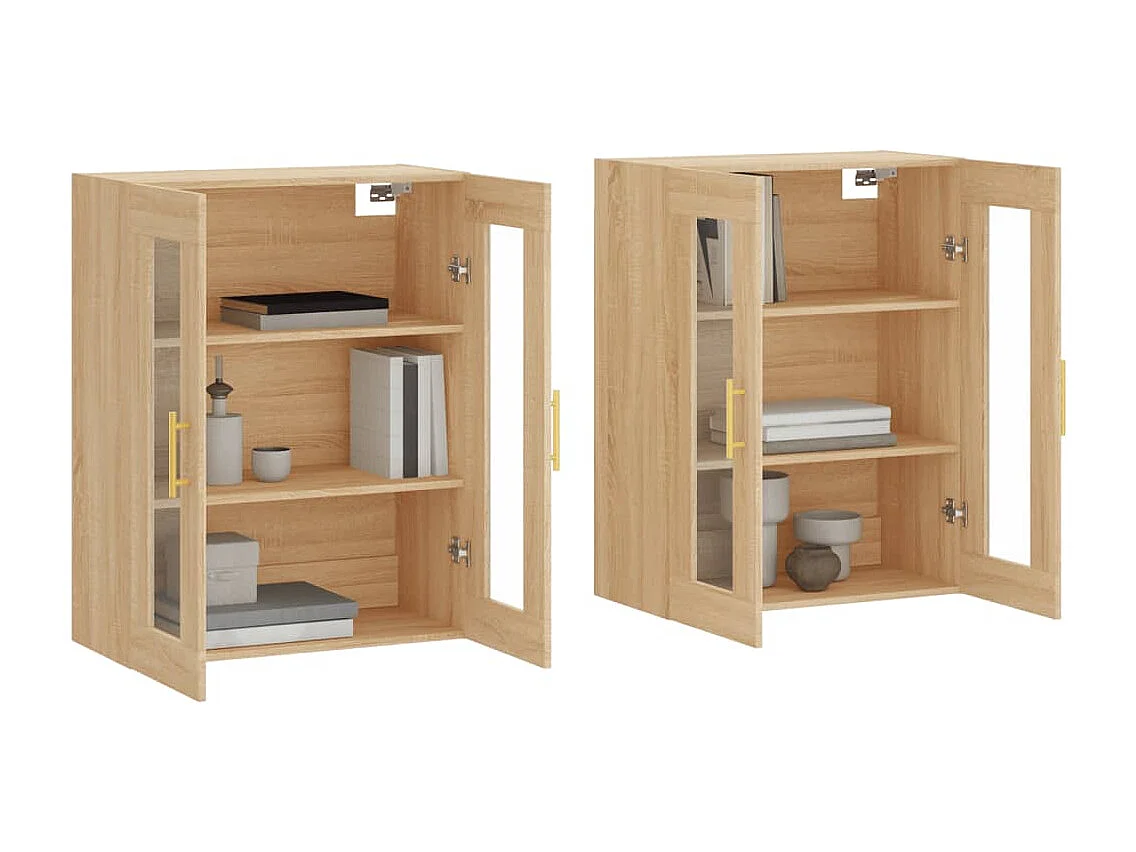 Pensili a 2 pezzi, rovere Sonoma, legno ingegnerizzato