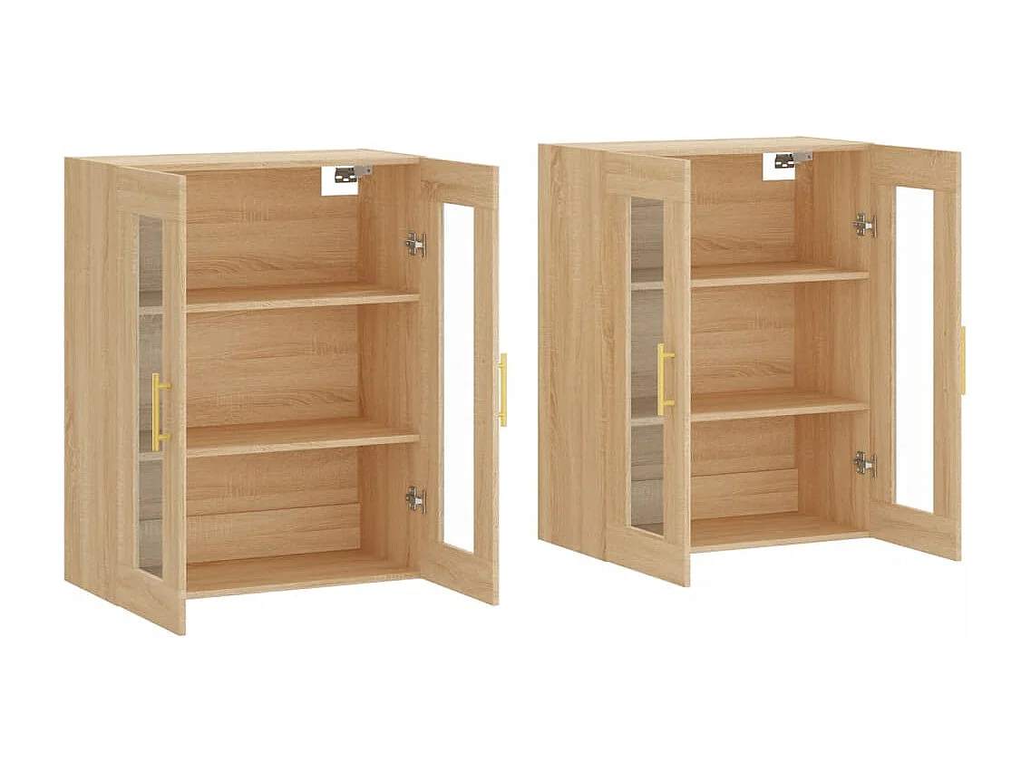 Pensili a 2 pezzi, rovere Sonoma, legno ingegnerizzato