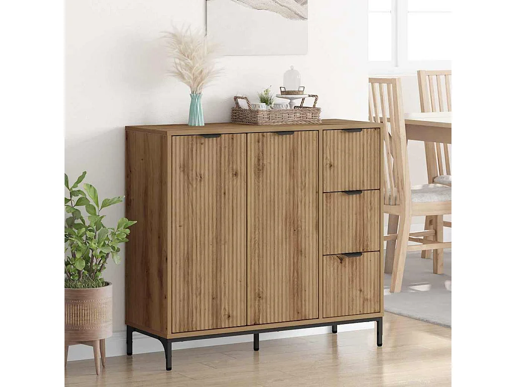 Handgemaakt eikenhouten dressoir 89,5 x 33 x 82 cm Technisch hout