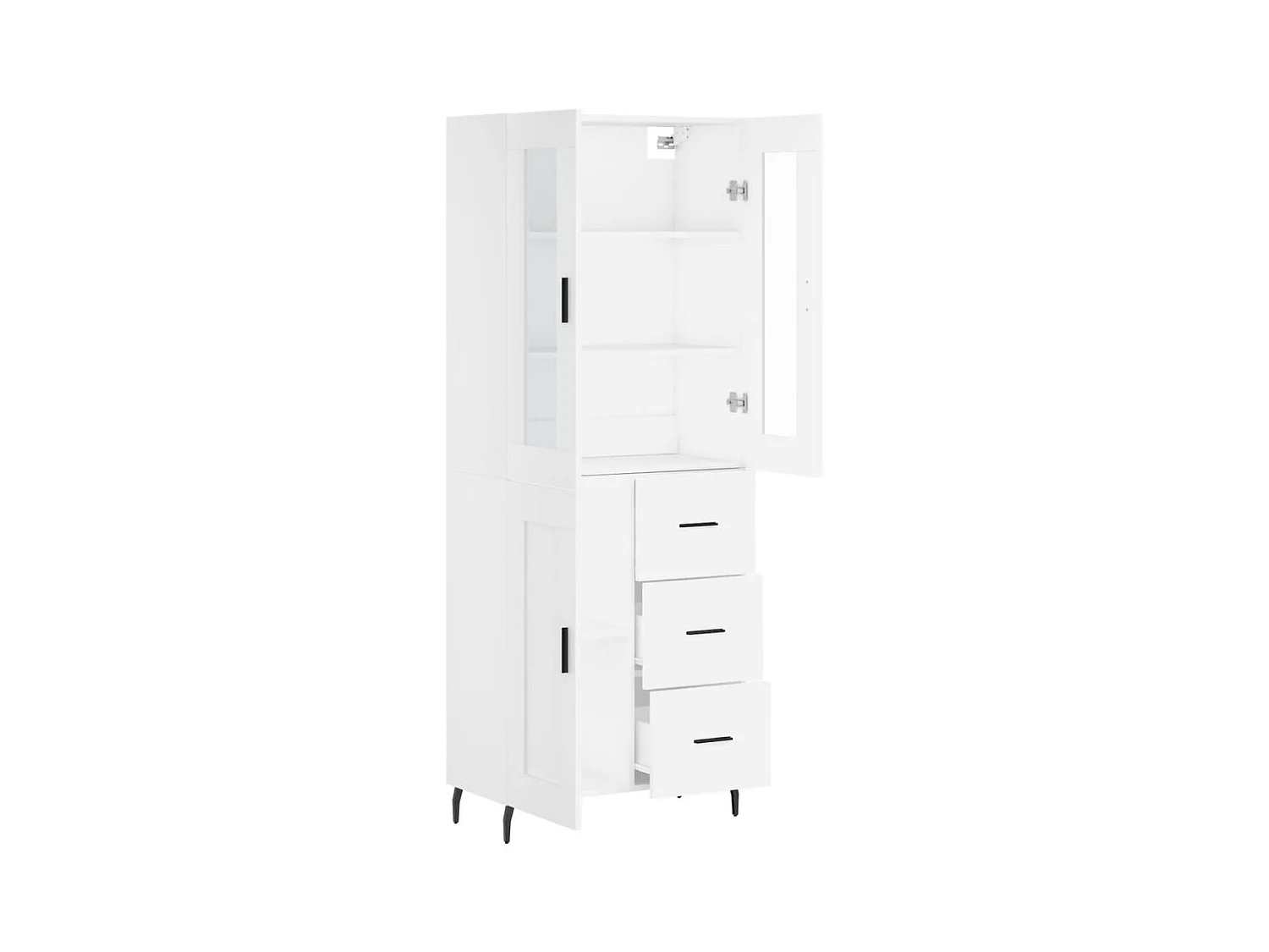 Buffet haut Blanc 69,5x34x180 cm Bois d'ingénierie