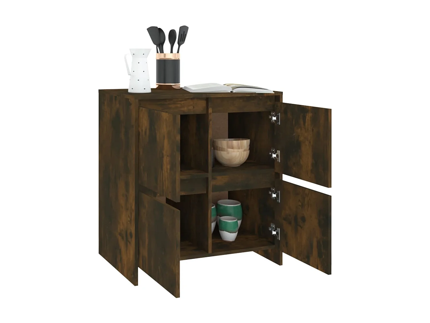 Sideboards 2 Stk. Geräucherte Eiche 70x41x75 cm Holzwerkstoff