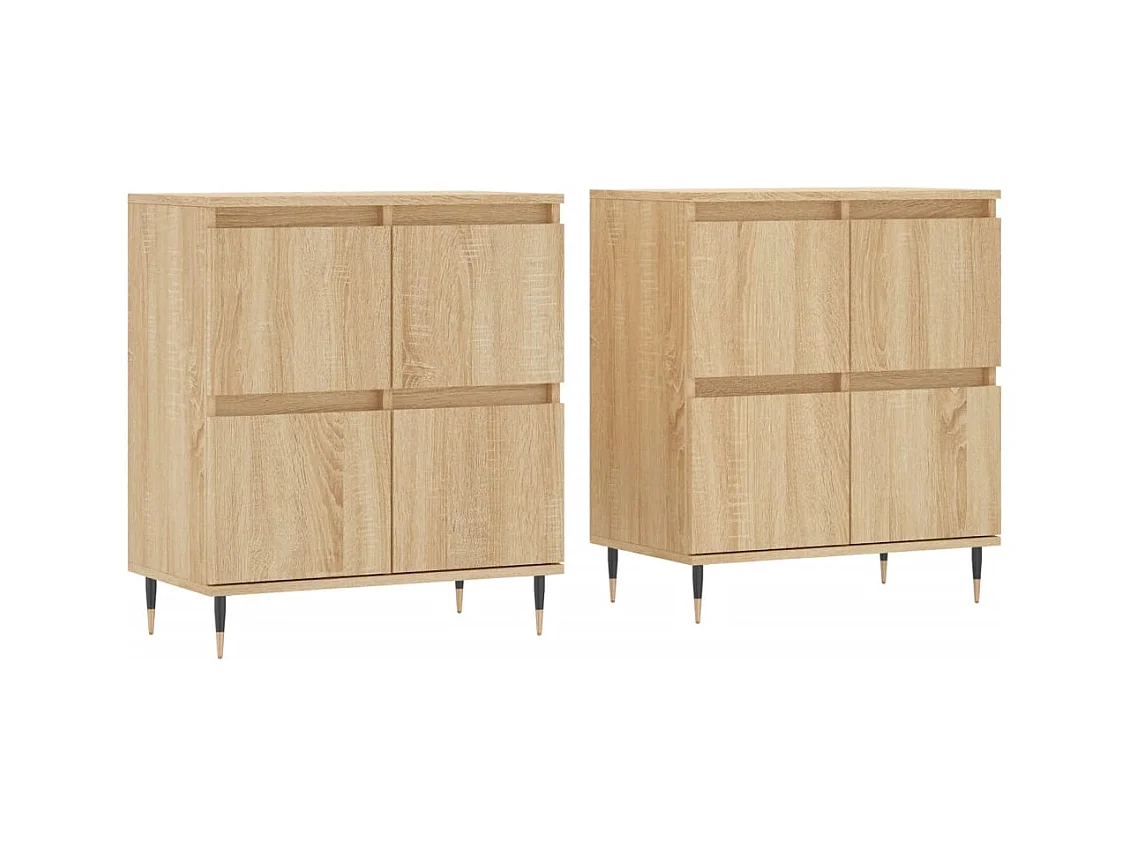 Buffets 2 pcs chêne sonoma bois d'ingénierie