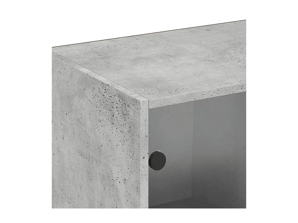 Librería con puertas gris hormigón 204x37x75 cm