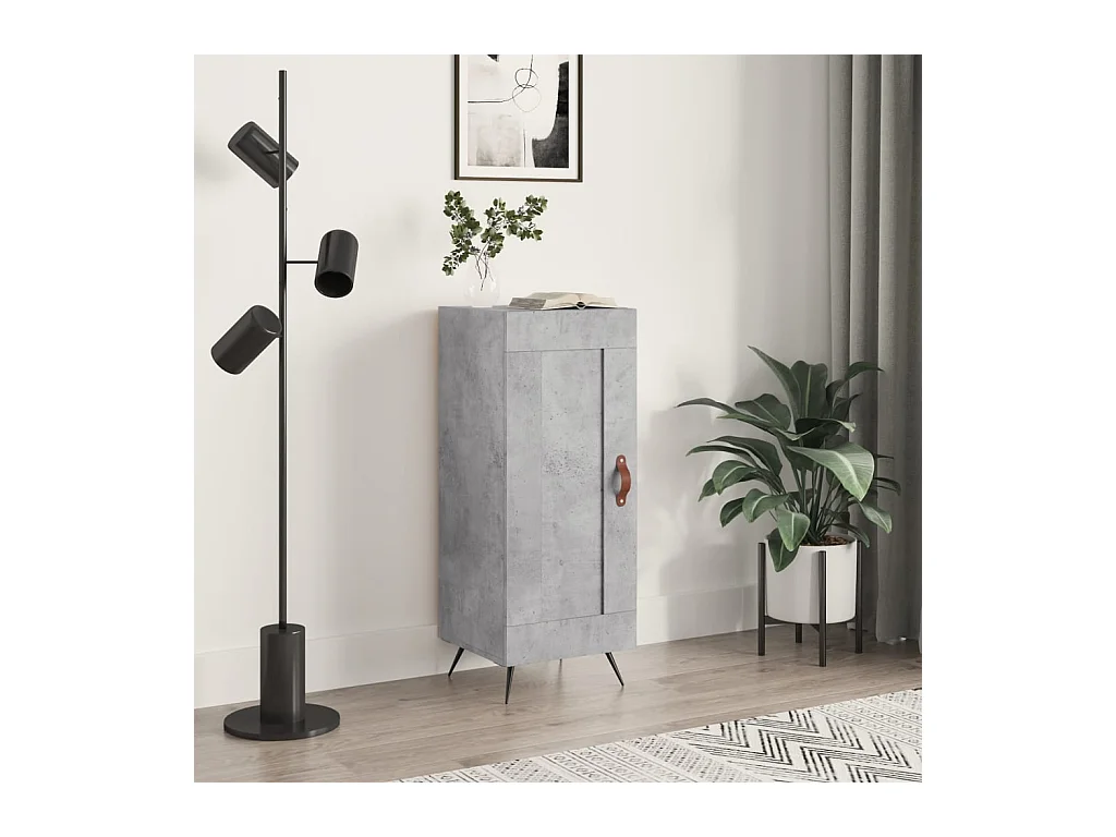 Credenza grigio cemento 34,5x34x90 cm in legno ingegnerizzato