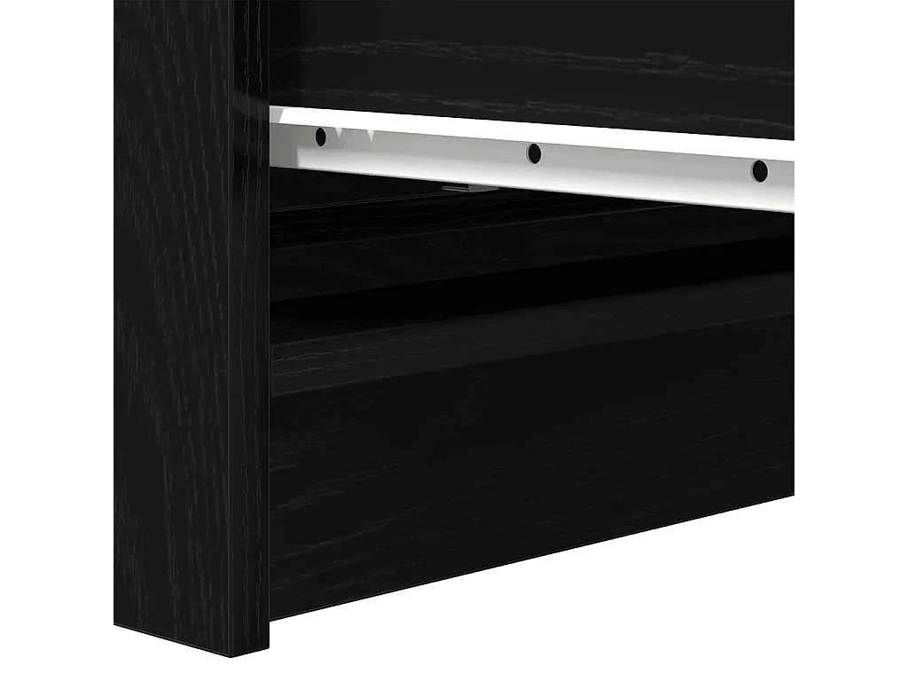 Buffet chêne noir 80x35x76 cm bois d'ingénierie