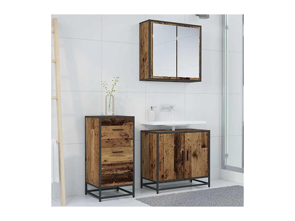 Buffet Bois ancien 35.5 x 35 x 76 cm Bois d'ingénierie