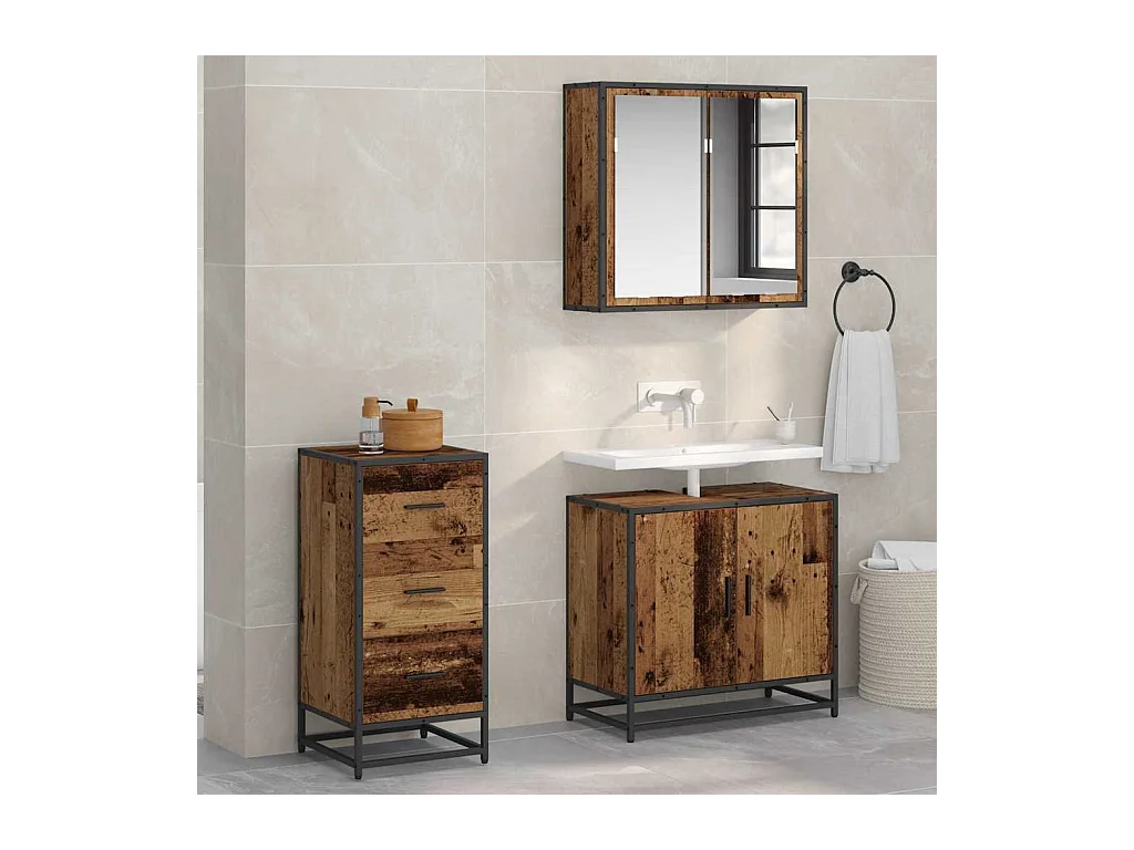 Credenza in legno antico 35,5 x 35 x 76 cm Legno ingegnerizzato
