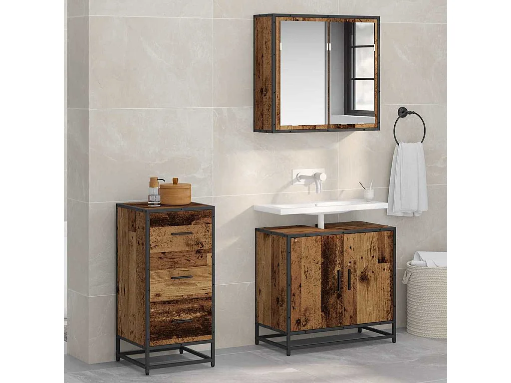 Buffet Bois ancien 35.5 x 35 x 76 cm Bois d'ingénierie